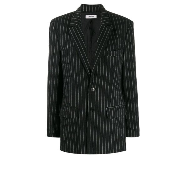 Danielle Guizio Pinstripe Oversized Blazer - Picture 1 of 15